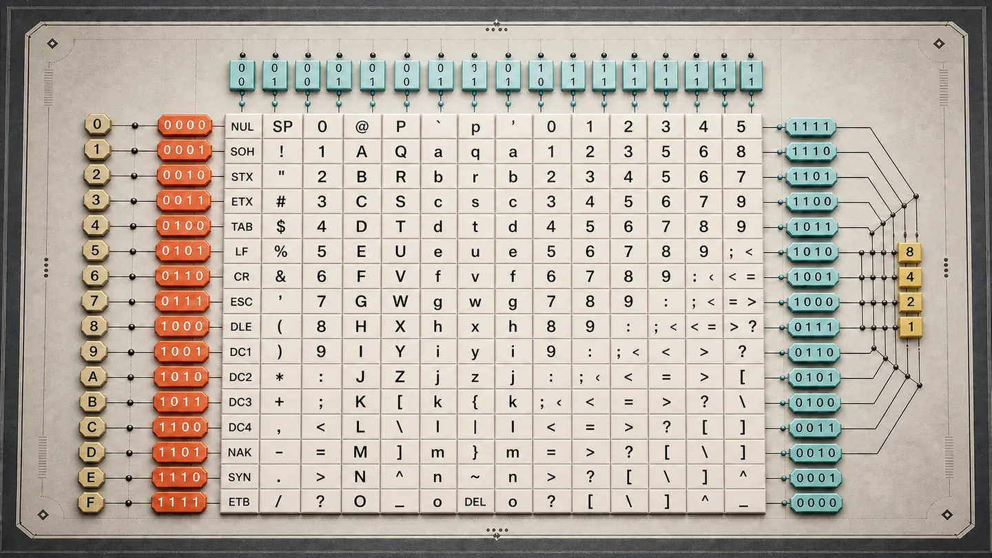 ASCII码表：0-127 十进制、十六进制与二进制对照