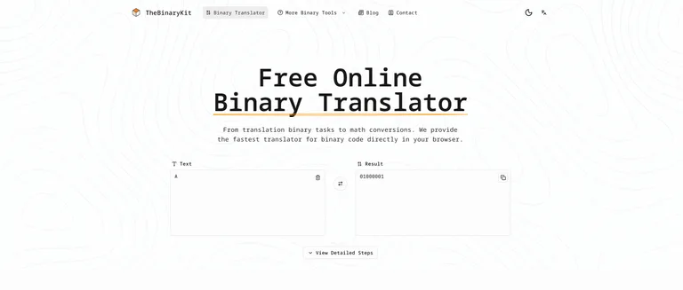 Binärcode Übersetzer mit der richtigen Kodierung verwenden